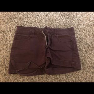 Maroon Low High Wasted Shorts